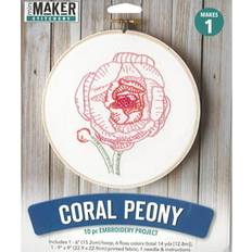 Embroidery Kits Needlework Kits Leisure Arts Embroidery Kit Coral Peony,6