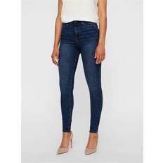 Dam - Multifärgade Jeans Vero Moda Hög Midja Skinny Fit Jeans - Mellanblå