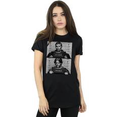 Dame - Natur T-skjorter Supernatural Winchester Mugshot Cotton Boyfriend T-Shirt Black