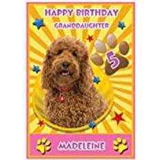 Personalised Waffle The Wonder Dog Inspired Birthday Card For Girl