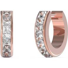 Stainless Steel Earrings Guess Huggie Me 11mm Squares Hugs Rose Gold Earrings UBE03134RG