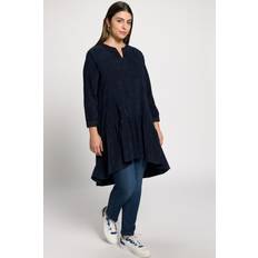 Velluto a coste Vestiti Ulla Popken Abito a Coste con Volant Vestito 60-62 Donna - Blu