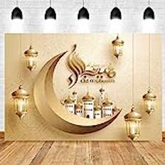 Fotobakgrunder YOOOOOOOY Bakgrundsdekor muslin ramadan måne guld baby porträtt fotografi bakgrund fotografi foto studio banderoll rekvisita 240 x 180 cm