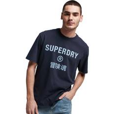 Superdry T-shirts Superdry Code Core Sport T-shirt Herrer Kortærmet T-shirts Blå