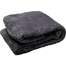 Textiles Velosso Silver, 127cm Moda Soft Chevron Fleece Blankets Black