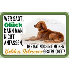 Interieur Details Blechschild 30 x 20 cm Golden Retriever Hund