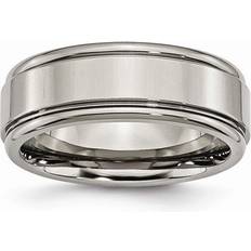 Chisel Bridal TB40-12.5 mm Titanium Grooved Edge Polished Band Silver