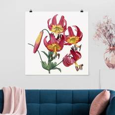 Rouge Affiches Poster Pierre Joseph Redoute - Lilium Superbum Affiche