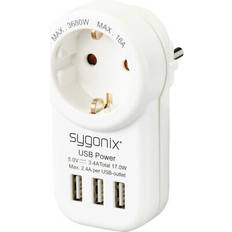 Sygonix SY-4755856 Zwischensteckdose mit USB Weiß