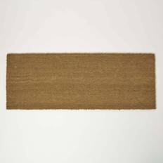 120.0 cm Entrance Mats Homescapes Plain Coir Double Door Mat Runner Brown cm