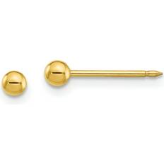 Finest Gold Quality 10E mm 24K Non Metal Plated Inverness Ball Post Earrings, Pair