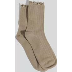 Vero Moda Women Underwear Vero Moda Ribbed Frill Socks - Beige