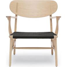 Svarta - Trä Loungestolar Carl Hansen & Søn CH22 White Oiled Oak Fåtöljer Loungestol