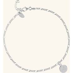 Zodiac Zodiac Sign Figaro Chain Anklet Silver