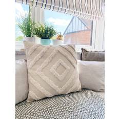 Geko Square Tufted Scatter Cushion Beige