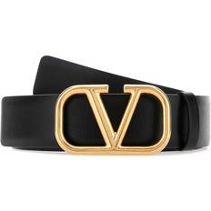 Valentino belt Valentino Garavani Black Leather Vlogo Belt Black