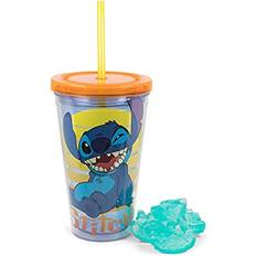 Silver Buffalo Disney Lilo & Stitch Carnival Cup With Reusable Straw, Leakproof