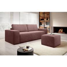 Kamli Sovesofa 3-Pers med Opbevaring Lyserød Sofa