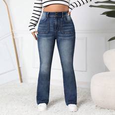 Shein Byxor & Shorts Shein Plus Slim Fit Flared Jeans