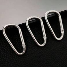 Shein 5pcs Men's D Shape Keychain Metal Carabiner For Diy Jewelry Making, Sport Camping Hiking Clip-on, Great Gift