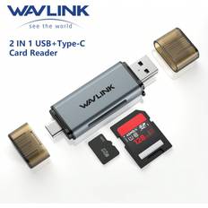 Shein WAVLINK SD Card Reader, 2-in-1 USB C USB3.0 Micro SD Memory Card Reader Adapter for TF SD Micro SD SDXC SDHC MMC RS-MMC Micro SDXC Micro SDHC UHS-I, C