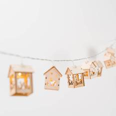 Lighting ValueLights Wooden Houses String