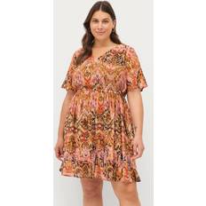 Zizzi Midikjoler Zizzi Mruth S/s Dress Printet Kjole M58874a Colourful Ethnic