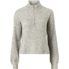 Vero Moda Tröja vmMili LS Zipper Pullover Grå