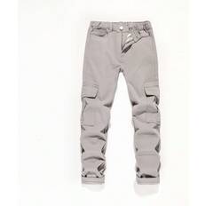 146/152 - Cargobyxor Shein Boys' Flap Pocket & Side Stripe Cargo Pants, For Children ages 8-16
