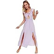 Lila - Långa klänningar Trendyol Collection kvinnor maxi A-linje normal vävd klänning, Lila, 66 SE