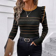 Clothing Shein Striped Tight Knit Sweater