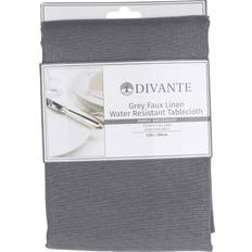 Linen Tablecloths Divante Faux Linen Water Resistant Tablecloth Grey