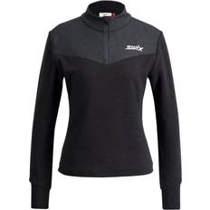 Swix Women's Dynamic Midlayer Half Zip, XS, Black/Phantom