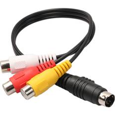 Cables Wejoy 4 Pin S-Video to 3 RCA Female Adapter Cable for