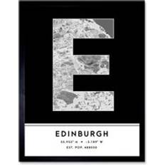 Wee Blue Coo Edinburgh Scotland United Kingdom City Map Modern Typography Stylish Letter