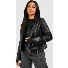 Boohoo Jackets boohoo Faux Leather Biker Jacket Black