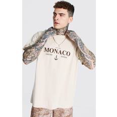 Fodrad T-shirts boohooMAN Monaco Limited Edition T-shirt - Sand