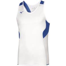 Clothing Mizuno Singlet Mens White/Blue Tank Top