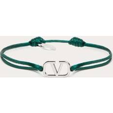 Palladium Bracelets Valentino Garavani Vlogo Signature Cotton Bracelet - Green