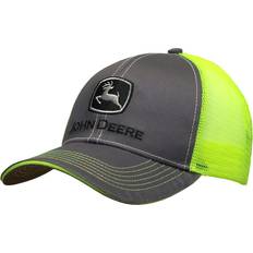 John Deere Men's Standard Baseball, Charcoal/Neon Yellow, One