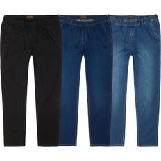 5XL - Herren Jeans Adamo Fashion Stretch-Jeans mit Gummibund dunkelblau