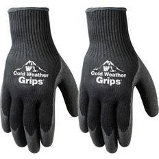 Wells Lamont Cold Weather Latex Grip Versatile Winter Work Gloves Cut, Tear Resistant 2-Pair Pack, 526XLN Black