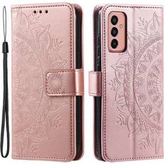 Skalo Samsung A14 4g/5g Mandala Plånboksfodral Roséguld Rosa Guld