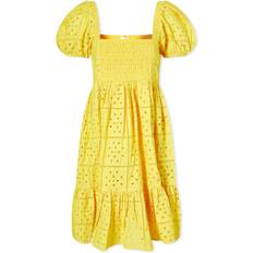 Embroidery Dresses Ganni Women's Broderie Anglaise Mini Dress Maize Maize