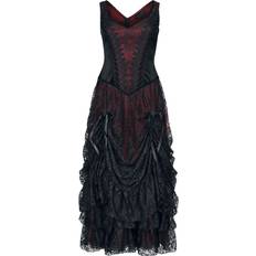 3XL - Lange Kleider Sinister Gothic Longdress Langes Kleid schwarz/rot S, M, L