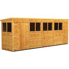 Outbuildings Power Sheds 18 4ft Pent with Double Doors (Building Area )