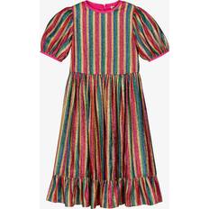 Silk Dresses Stella McCartney Kids Stella McCartney Kids Metallic striped dress multicoloured Y
