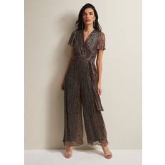 Bronze Jumpsuits & Overalls Phase Eight Stella Wide Leg Jumpsuit, Metallic