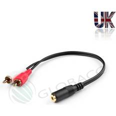 Selloria RCA to 3 5mm Female AUX Jack Splitter Cable