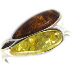 Bruna - Silver Ringar Les Trésors de Lily Silver Ring Inspiration Cognac Amber Honey